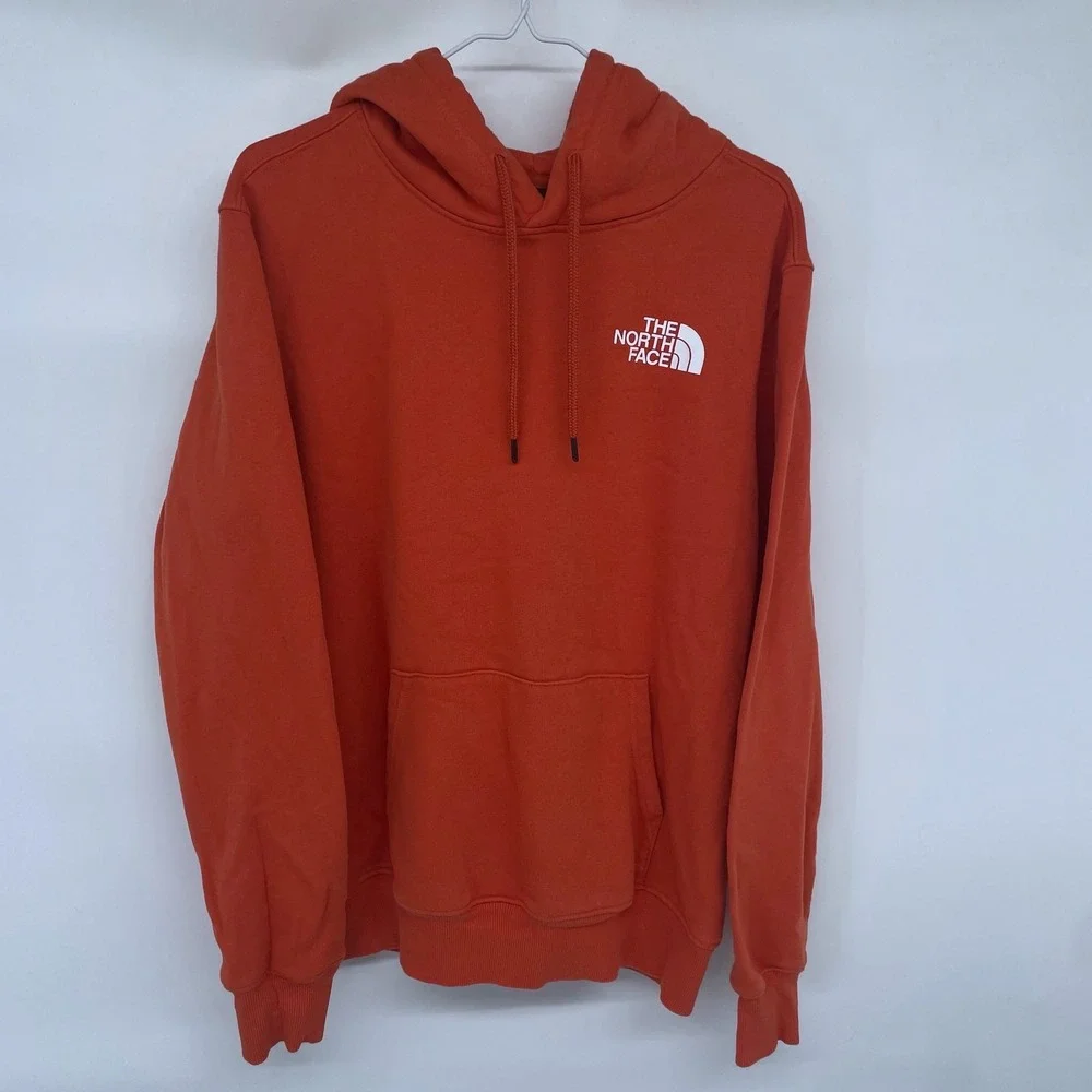 Orange The‎ North Face Hoodie Medium Double Sided Never Stop Exploring Outdoors